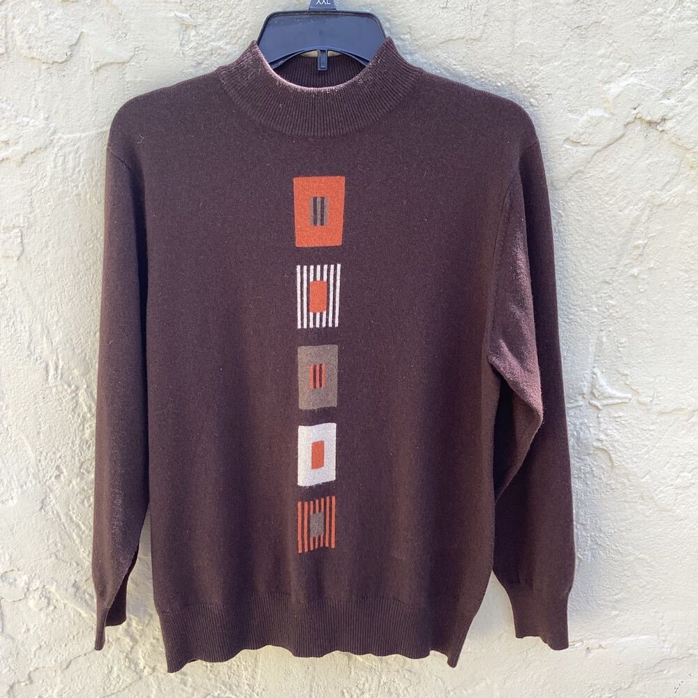 Vintage, cashmere sweater, geometric pattern